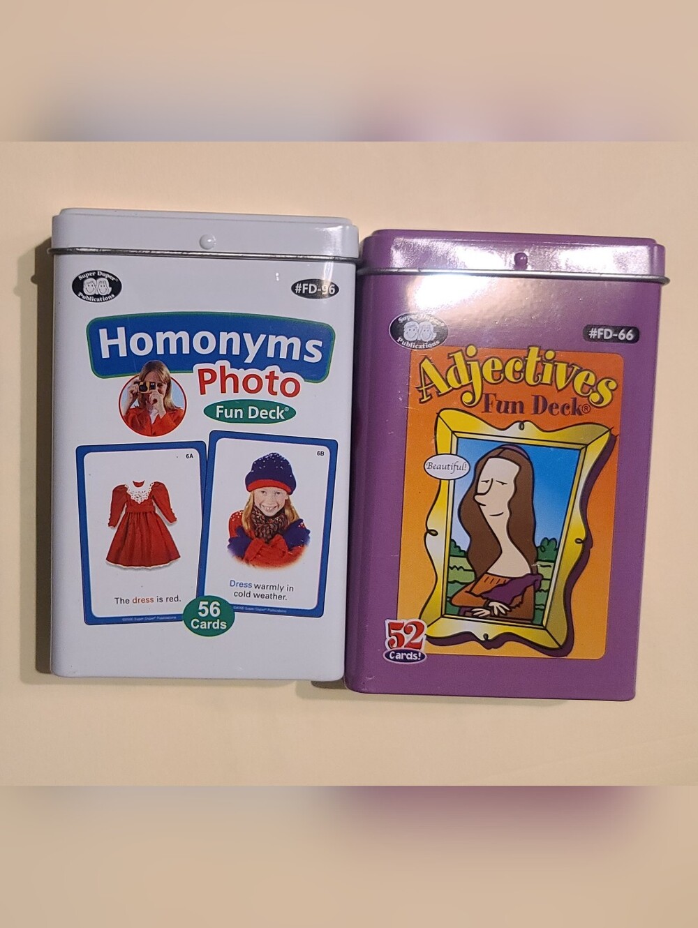 Great For Speech Therapy! Homonyms Photo & Adjectives Fun Deck Card Sets -